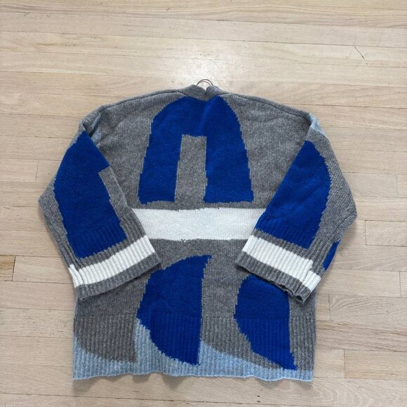 Blue and grey cardigan vintage with a casual, preppy vibe #cardigan measurements - Picture 6 of 6